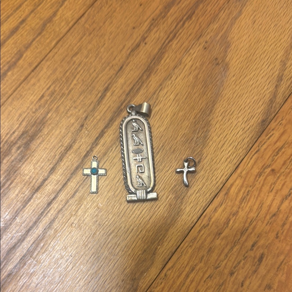 Silver Pendant Set with Cross Accents